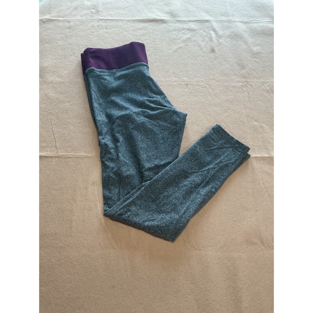 PINK Victoria's Secret Leggings Womens L Gray Purple Excellent Athletic Yoga